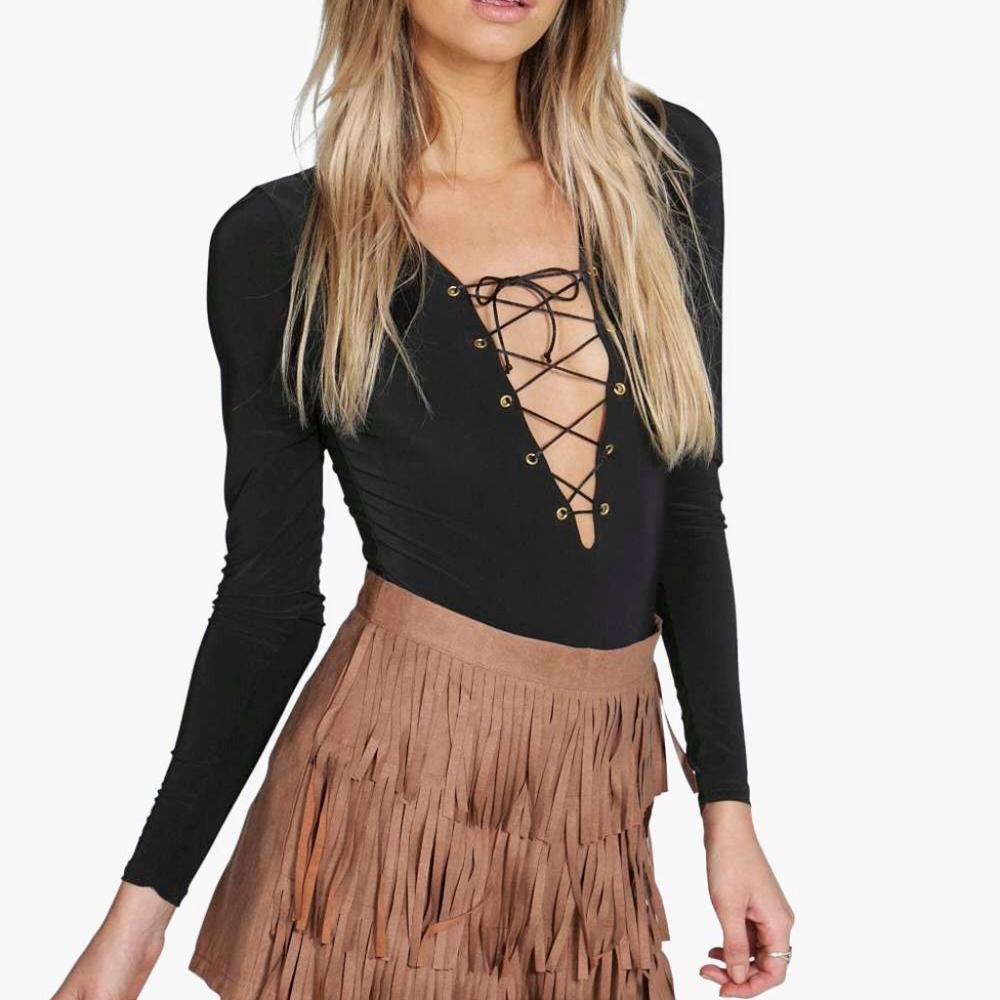 Boohoo fringe shorts